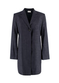 The Row Navy Wool and Silk Blend Longline Blazer