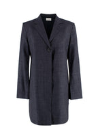 The Row Navy Wool and Silk Blend Longline Blazer