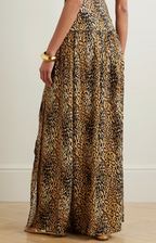 Melissa Odabash Elsa Belted Leopard-Print Jersey Maxi Wrap Skirt