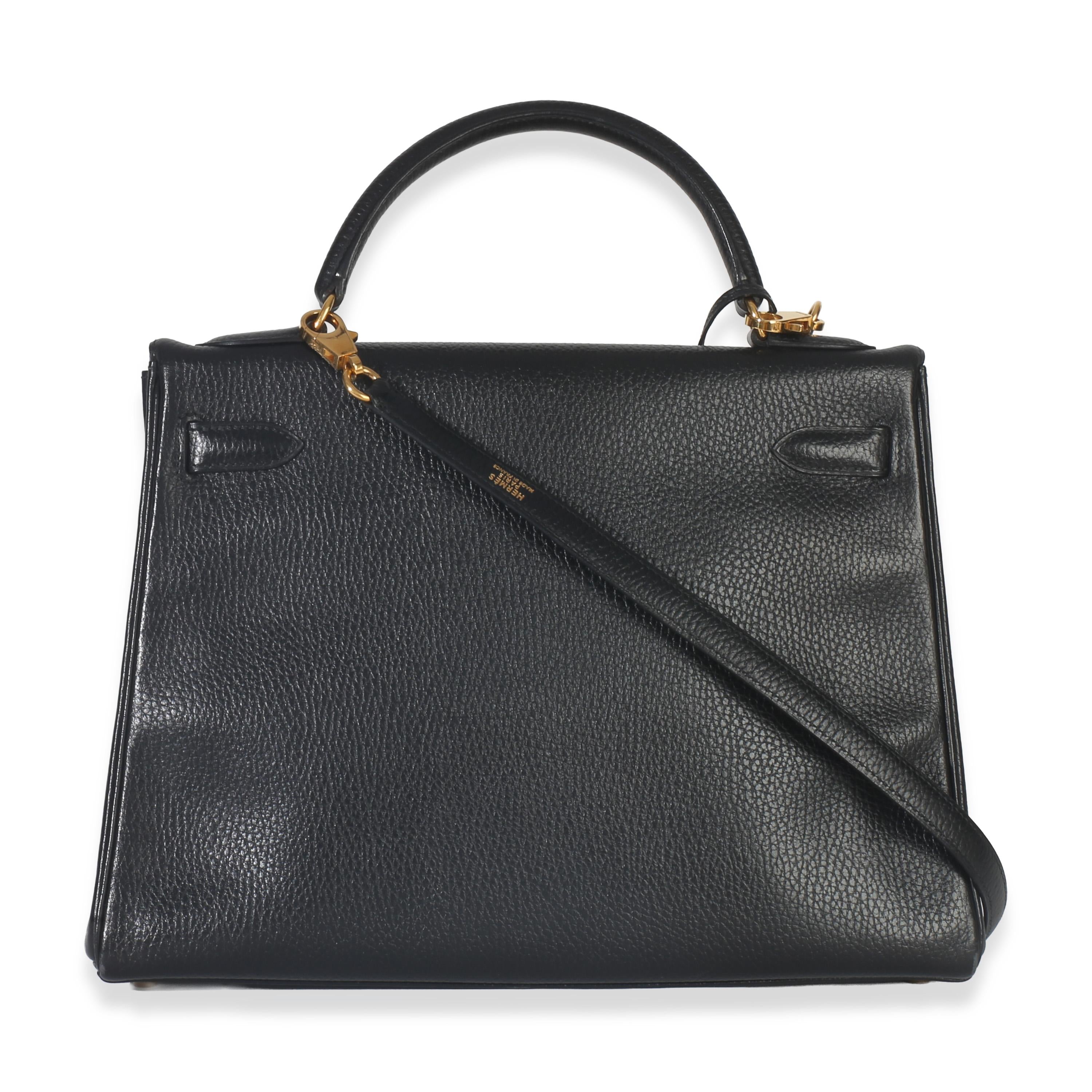 Hermès  Black Ardennes Vintage Kelly  32 GHW
