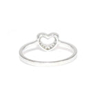 Bespoke White Gold/Diamond Heart Ring Size 47