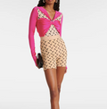 Marine Serre Pink Regenerated Jersey Bodysuit