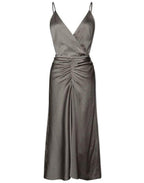 Jonathan Simkhai Lizeth Hammered Silk Wrap Midi Dress