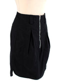 Black Zip-Front Cargo Skirt