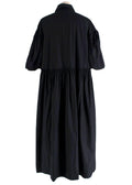 Simone Rocha Black Cotton Poplin Midi Dress