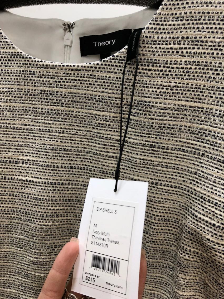 Theory Thaymes Tweed Zip Shell Top