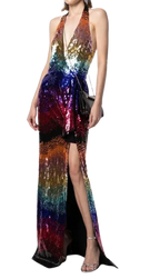 Zuhair Murad Gradient-Sequin Halterneck Gown