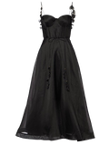 Zimmermann  Floral Linene Black Midi Dress