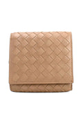 Bottega Veneta  Beige  Small Intrecciato Tri-Fold Wallet