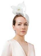 Maggie Mowbray White Floral Fascinator