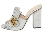 Gucci Silver Heeled Mules