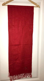 Burberry Red Cashmere Embroidered Scarf