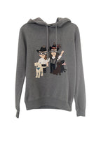 DG Family Embroidered Grey Cotton Hoodie