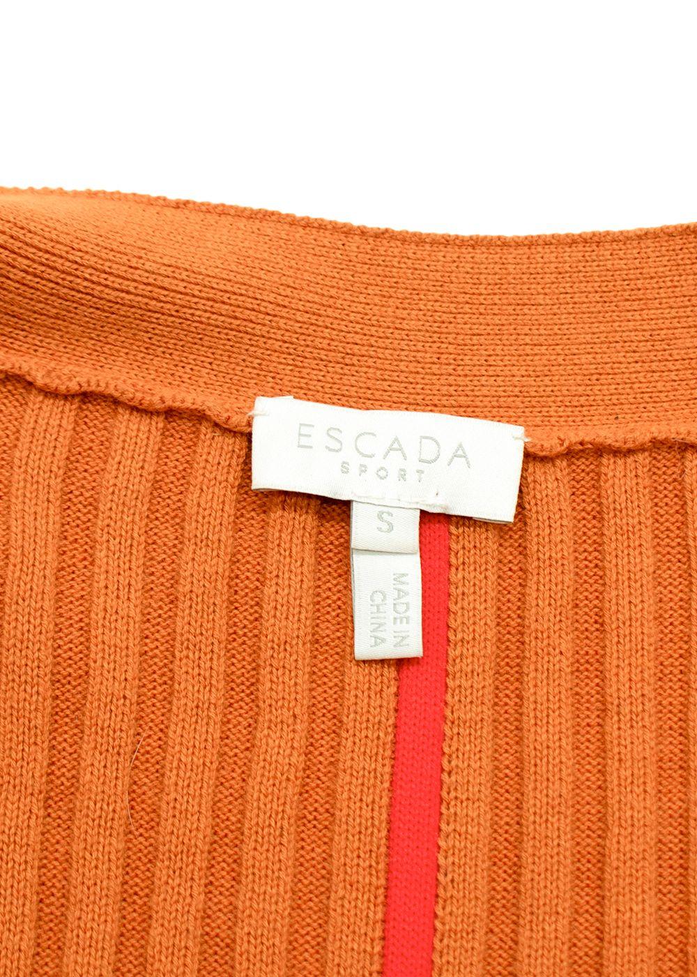 Escada Pumpkin Orange Knit Cardigan