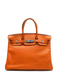 Hermes Birkin 35 in Orange H Taurillon Clemence Leather Palladium Hardware