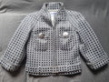 Grey Cropped Braided Edge Tweed Jacket