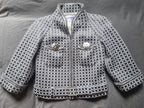 Grey Cropped Braided Edge Tweed Jacket