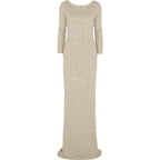 Oscar De La renta sequin embellished gold gown