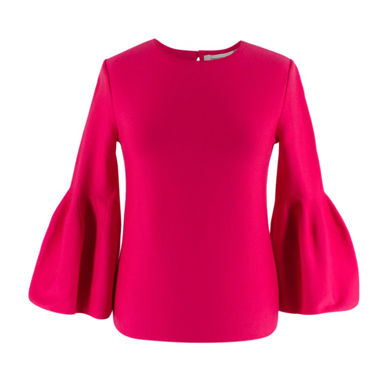 Carolina Herrera Hot Pink Wool Blend Flared Sleeve Top