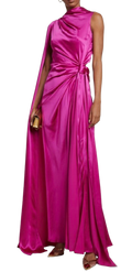Roksanda Fushia Orien Asymmetrical Silk Draped Gown