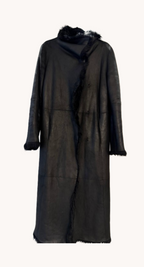 Joseph Black Maxi Shearling Coat