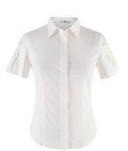 Prada Cream Short Sleeve Blouse