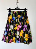 Black tulip printed velvet skirt