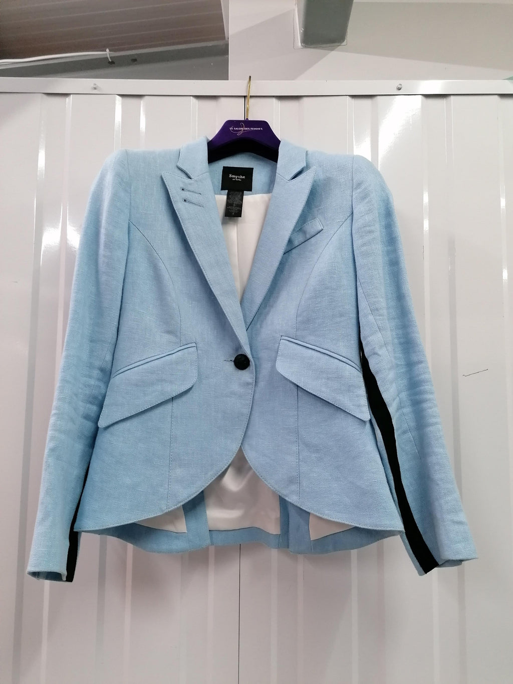 Smythe Blue Linen Single Breasted Blazer