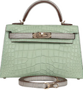 Hermès Kelly 20 Horse Shoe Stamped Sellier Mississippiensis Alligator Matte Bi-Colour