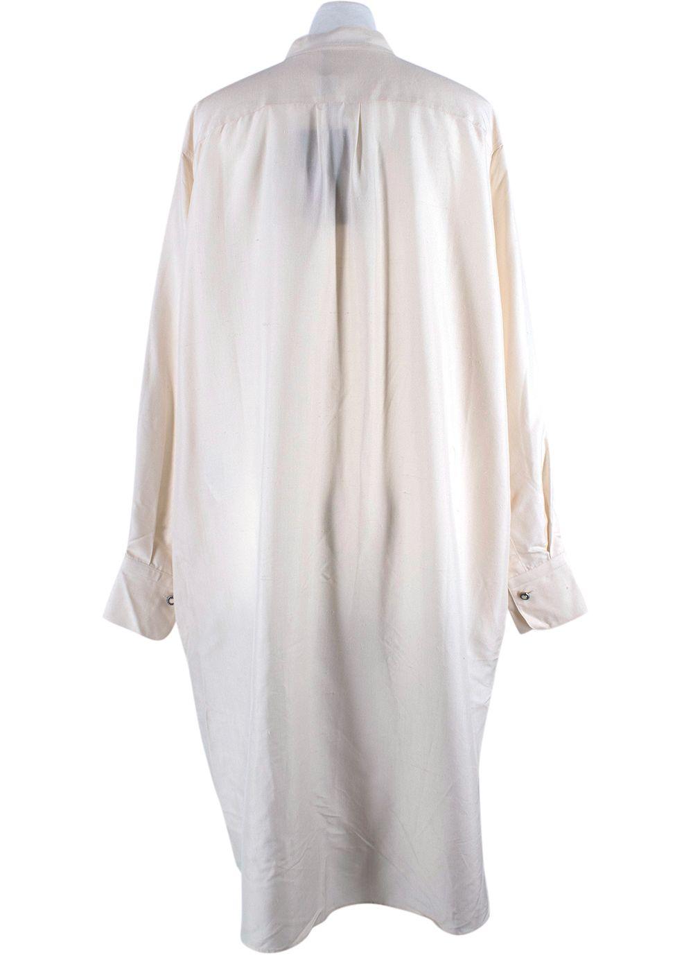 Etro Cream Pleated Detail Silk Tunic