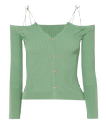 Jacquemus Sage Green Tordu Cold Shoulder Cardigan