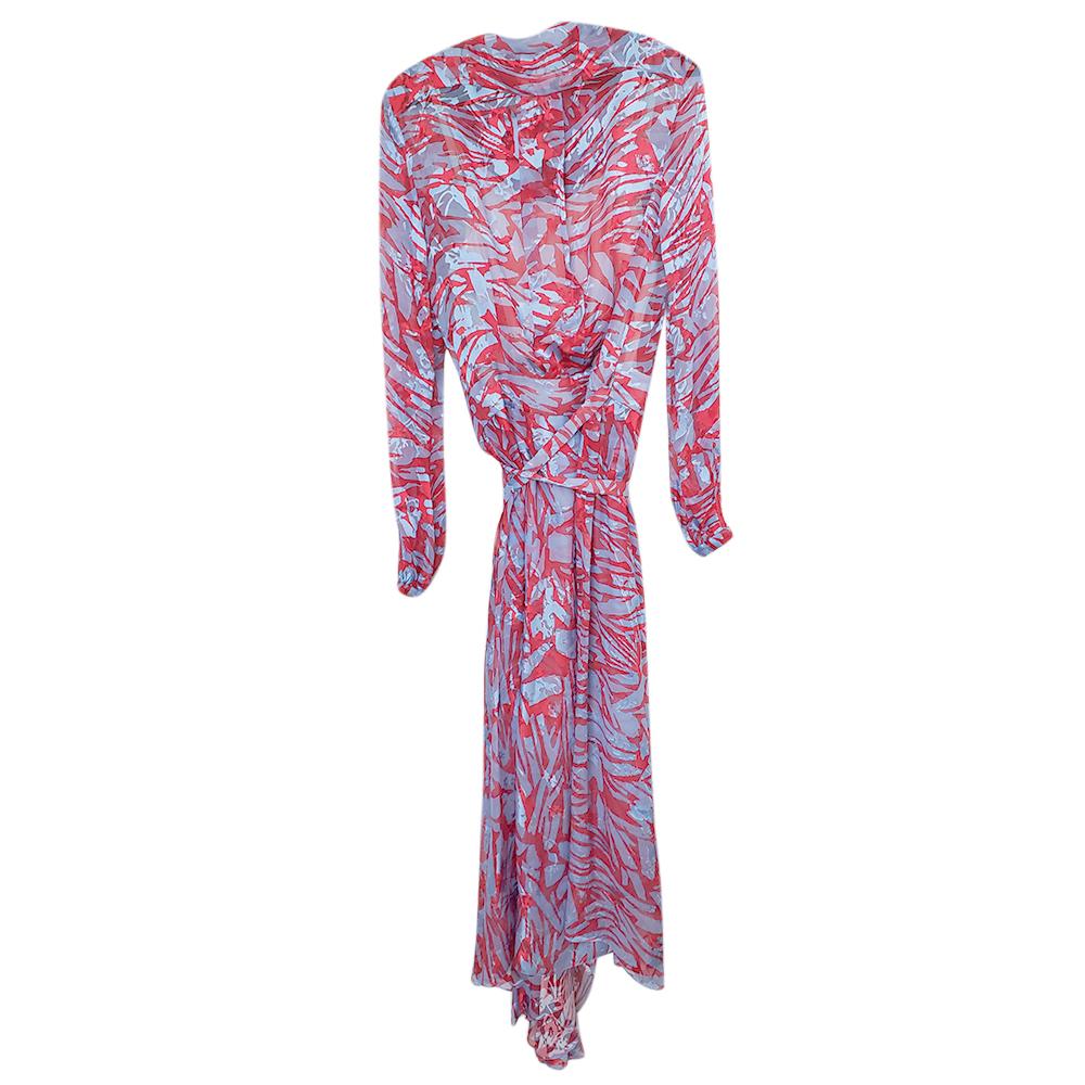 Preen By Thornton Bregazzi Silk Red & Blue Asymmetric Dress