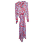 Preen By Thornton Bregazzi Silk Red & Blue Asymmetric Dress