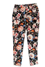 Black Floral Printed Cigarette Trousers
