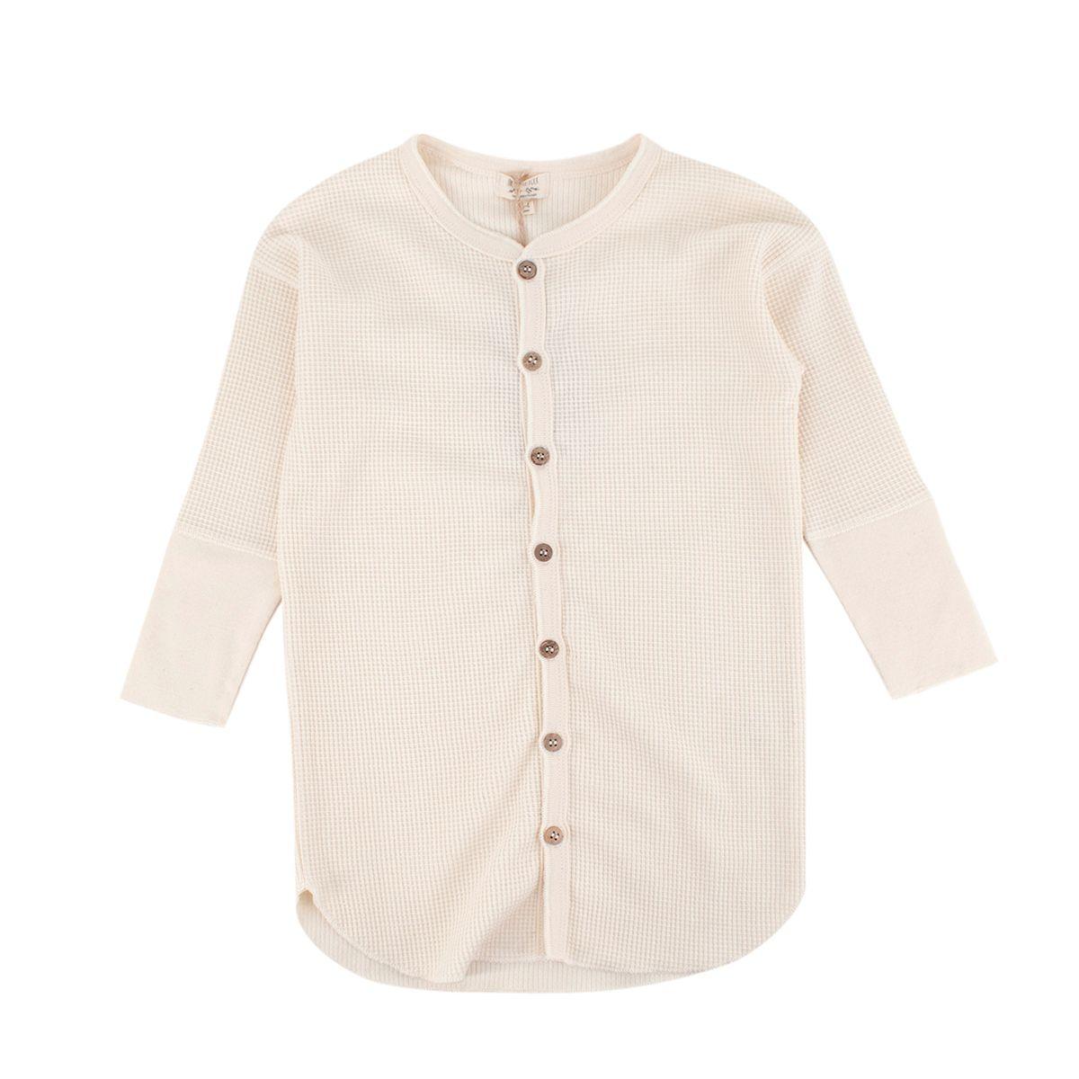 Kids 3-4Y Undyed Waffle Cotton Shirt Dress