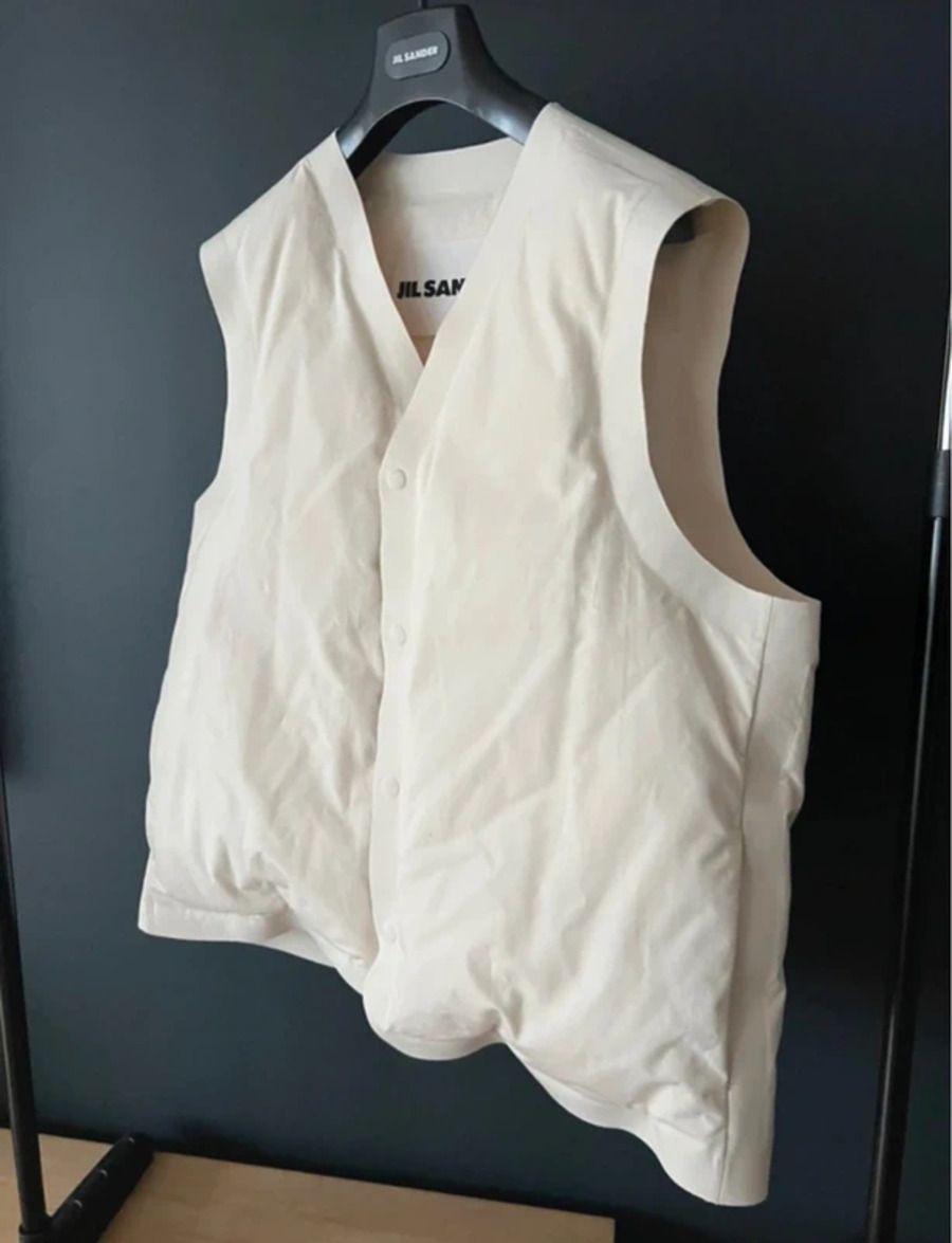 Jil Sander Cream Pffer Gilet