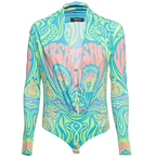 Versace Multicoloured Draped Bodysuit