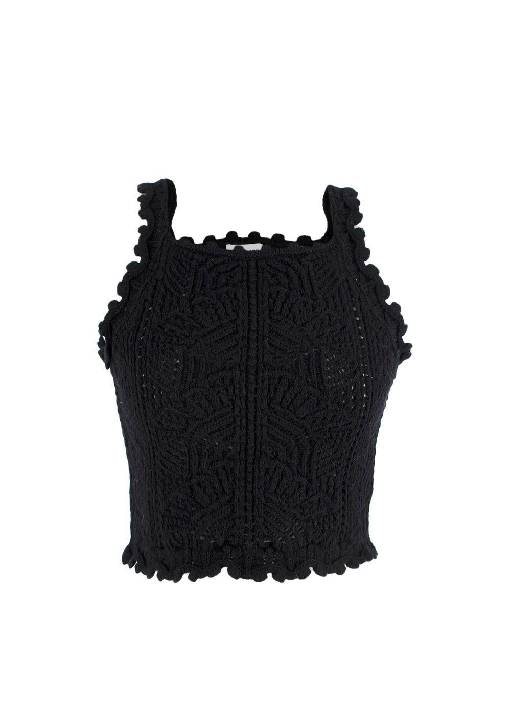 Saint Laurent Black Crochet Crop Top