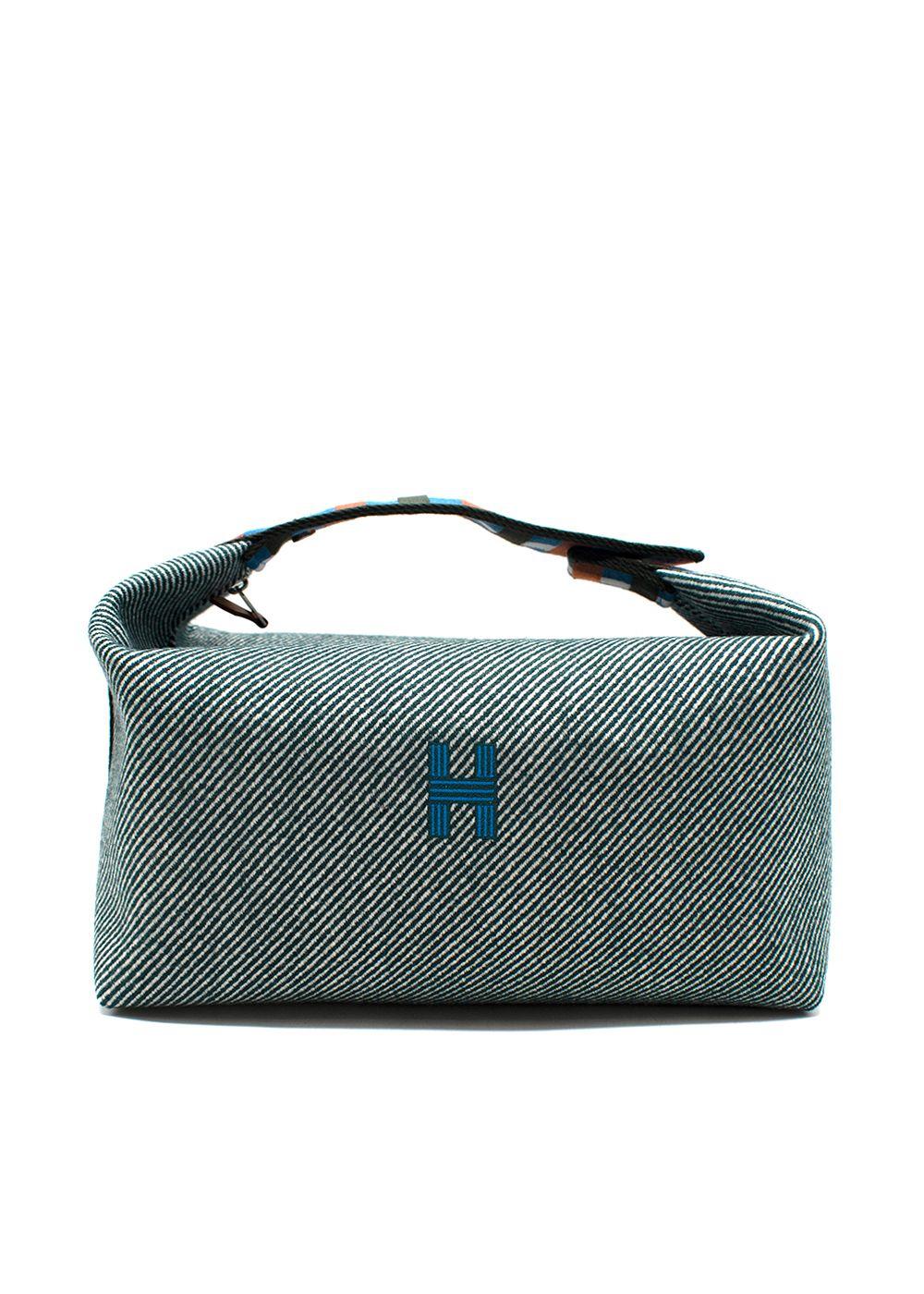 Hermes Green Stripe Bride-a-Brac au Carre Case, Large Model
