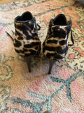 Leopard Print Pony Hair Heeled Booties