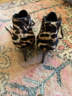 Leopard Print Pony Hair Heeled Booties