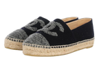 Chanel Navy and Grey Wool Espadrilles