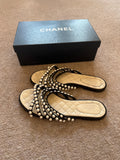 Pearl Beaded Flat Slides
