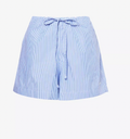 Current Hunza G Blue Pinstripe Crinkle Shorts Tie Waist