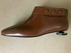 Marni Cognac-Brown Leather Inset Heeled Ankle Boots