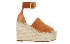Chloe Tan Suede Espadrille Wedges