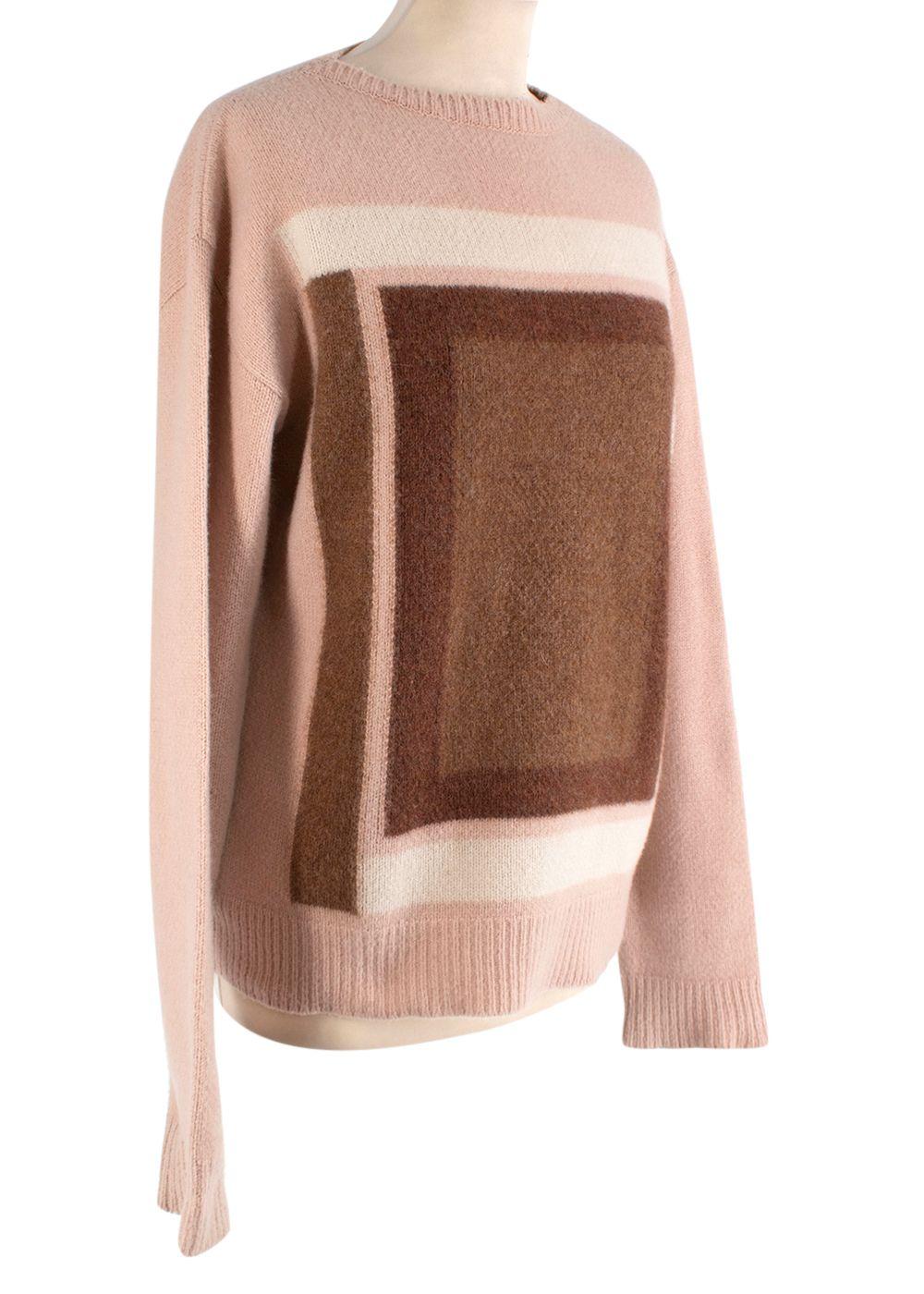 Dior Light pink square intarsia knit cashmere jumper