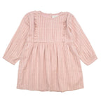 Bonnet a Pompon Pink Long Sleeve Patterned Dress