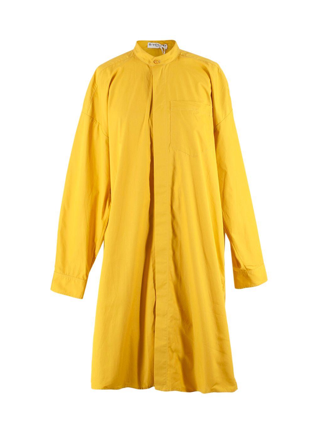Givenchy Golden Yellow Chain-embellished Cotton-poplin Shirt Dress