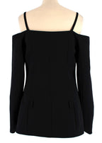 Off Shoulder Black Virgin Wool Top
